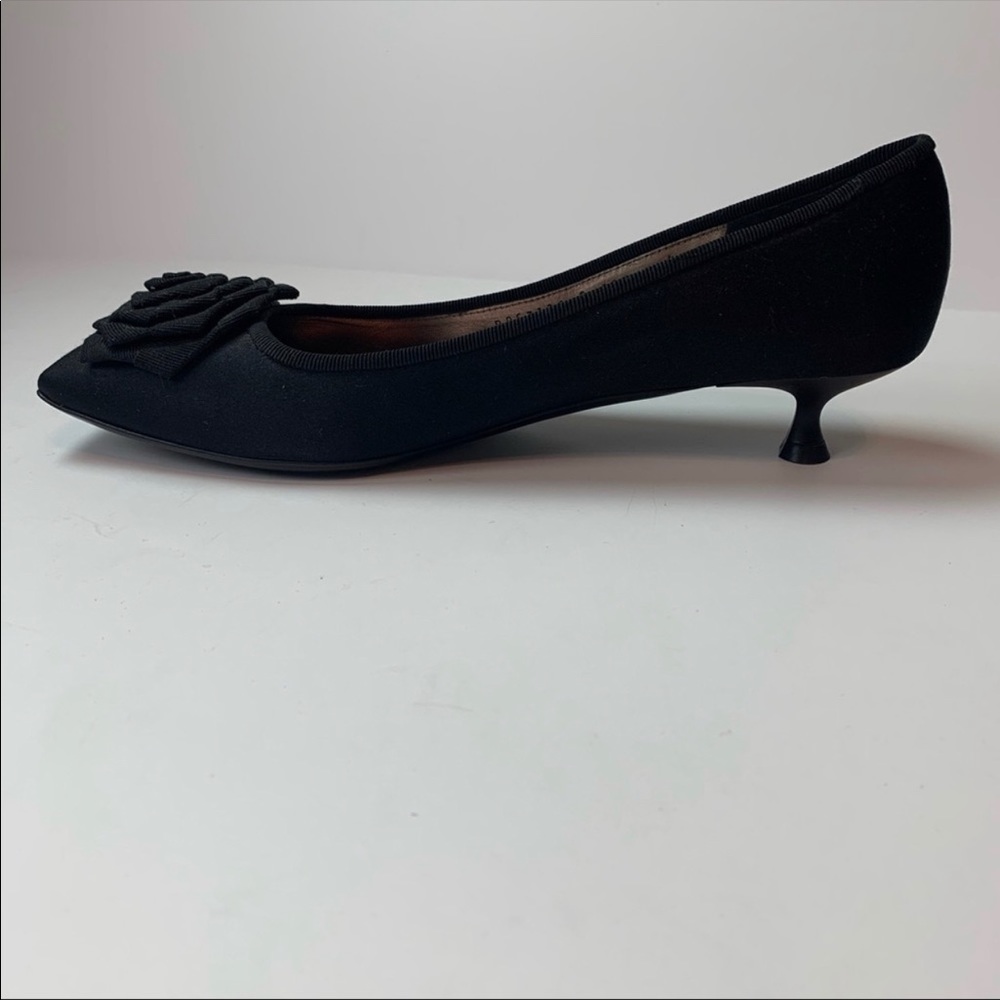 Salvatore Ferragamo Black Kitten Heel Size 10.5
